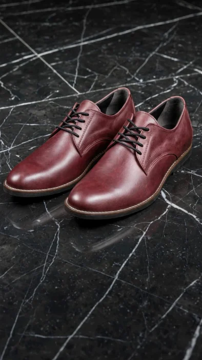 Zapatos de Vestir en Cuero Vacuno Color Bordo