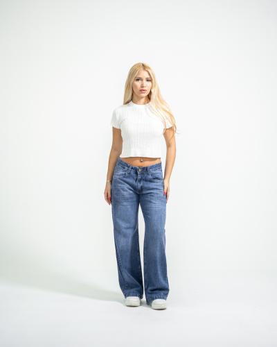 Wide Leg Rigido Unisex Azul Arenado
