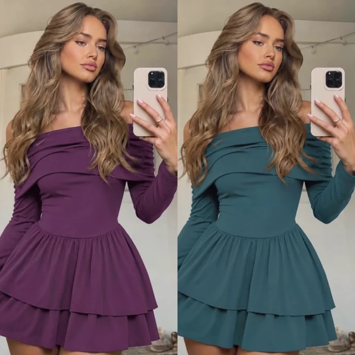 Vestido Corto Lycra Cuello Bote