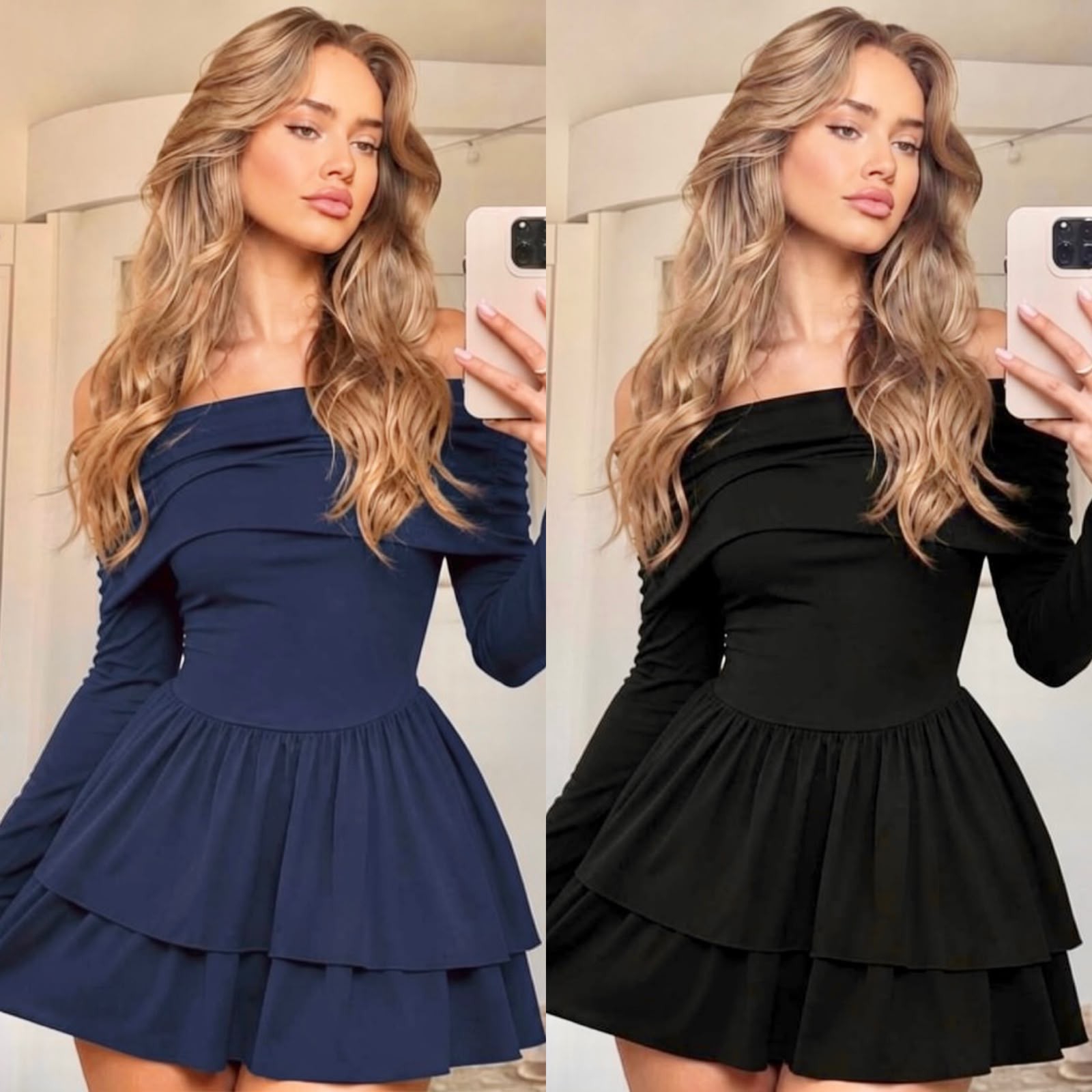 Vestido Corto Lycra Cuello Bote - Imagen 2