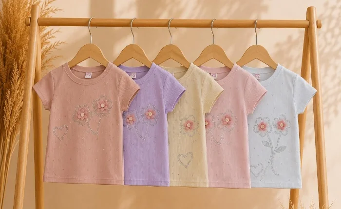 Remera Flor Brillos