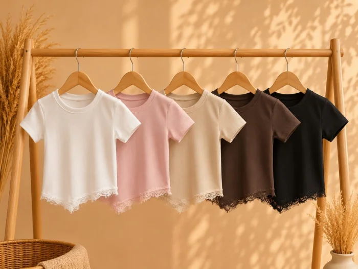 Remera Básica Pico Encaje