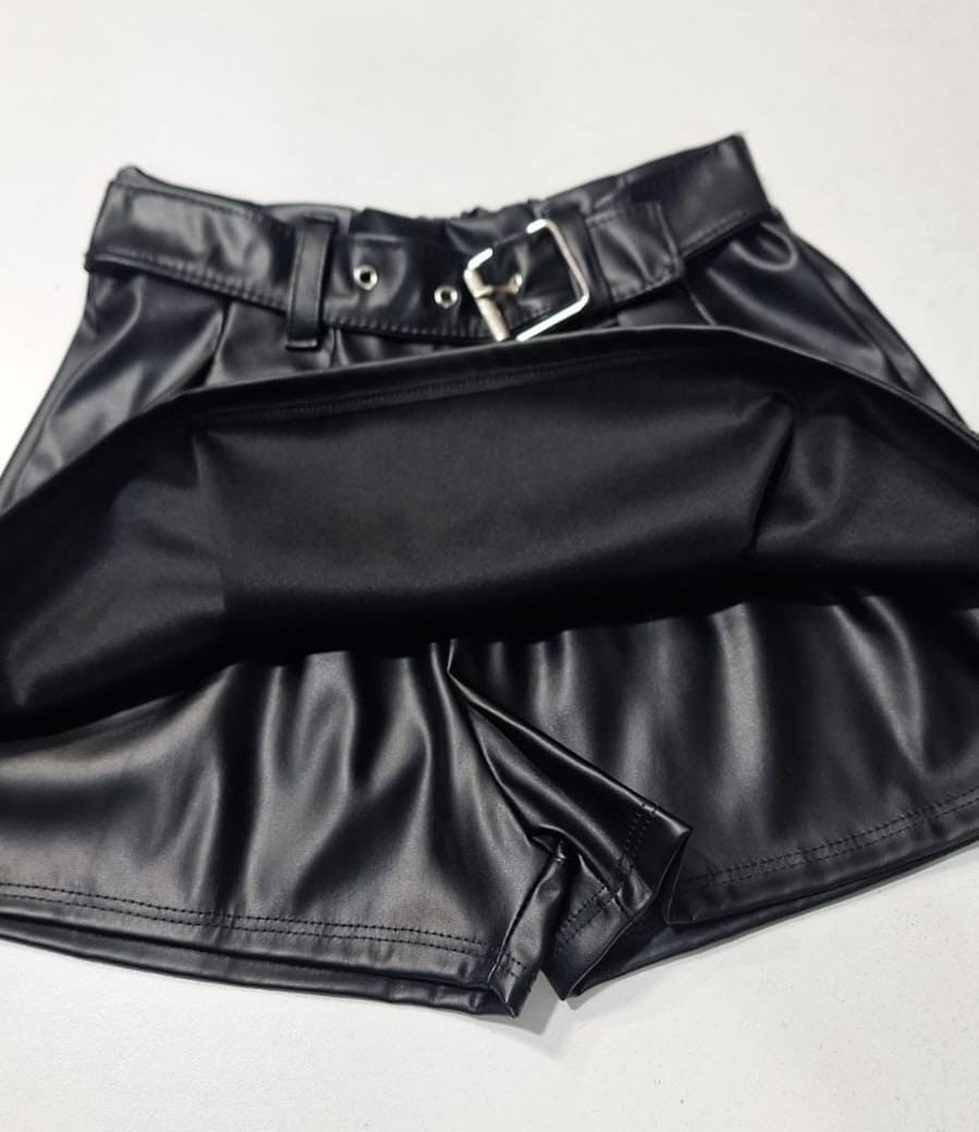 Shorts Pollera Engomada con Hebilla - Imagen 3