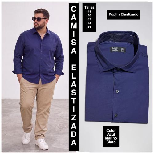 Camisa Elastizada Talles Especiales  Tela Poplin