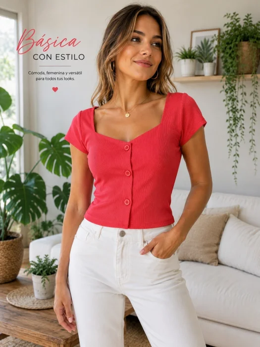 Remeras Morley Botón al Tono