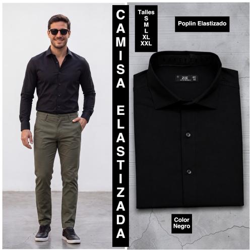 Camisa Elastizada Tela Poplin  Algodon