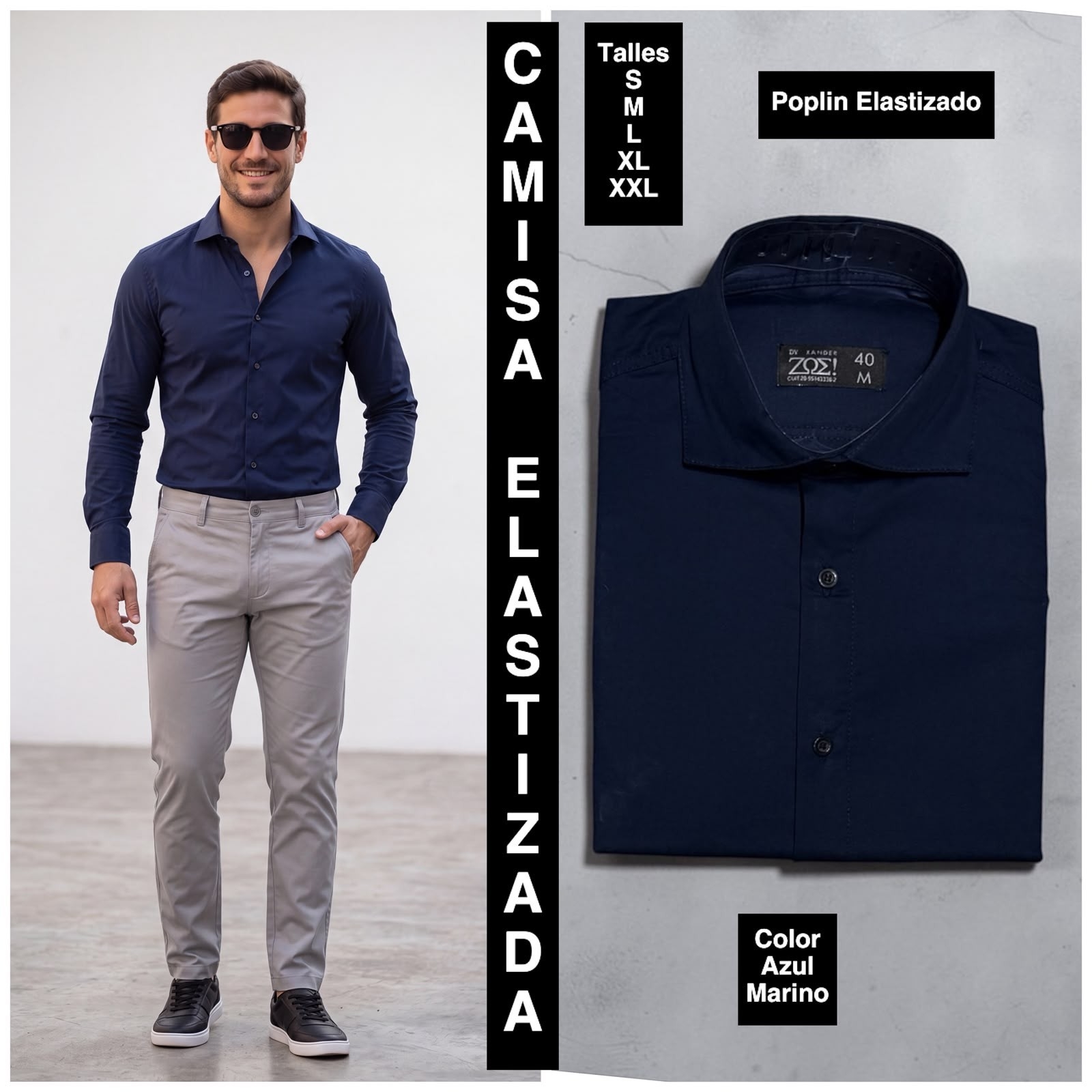 Camisa Elastizada Tela Poplin  Algodon - Imagen 6