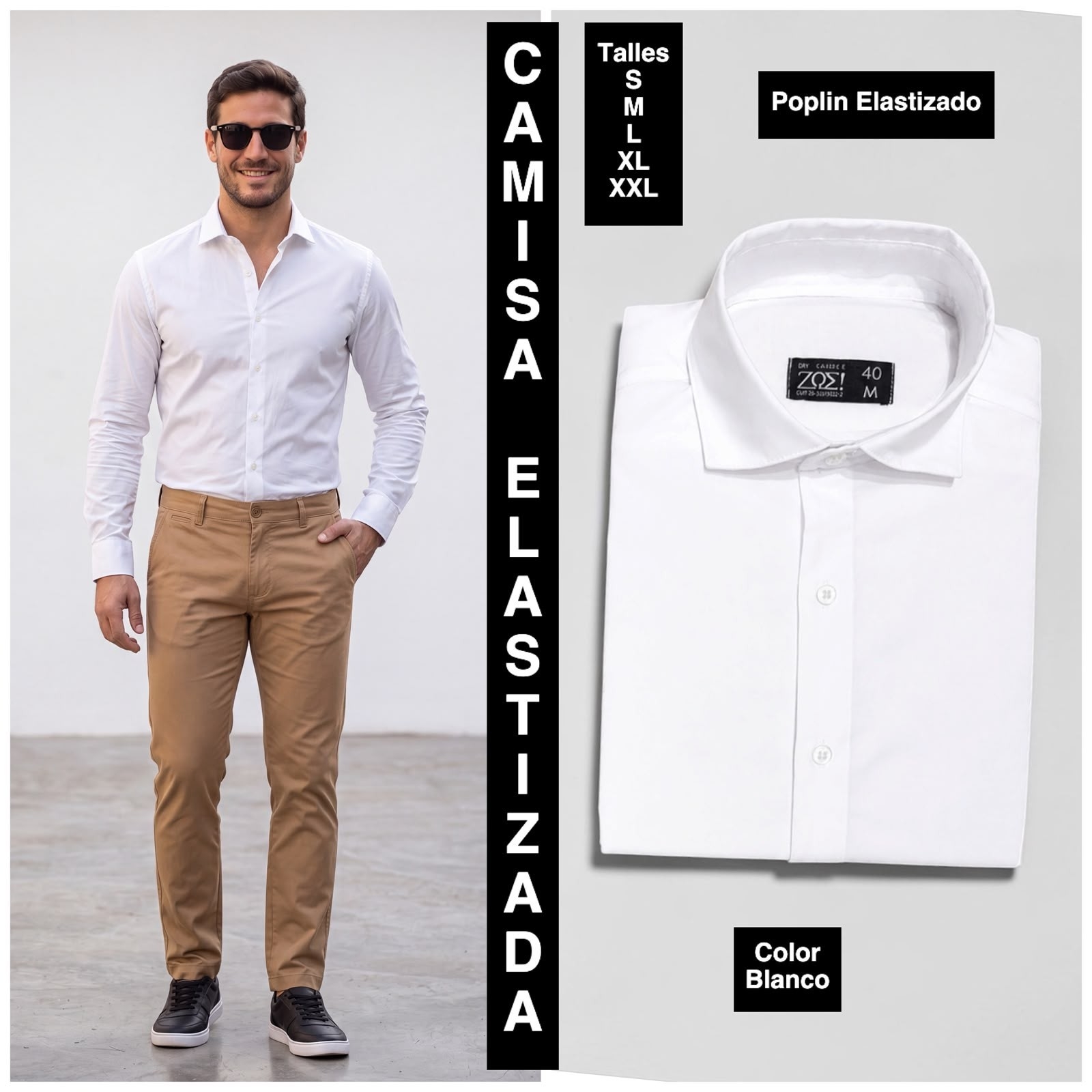 Camisa Elastizada Tela Poplin  Algodon - Imagen 7