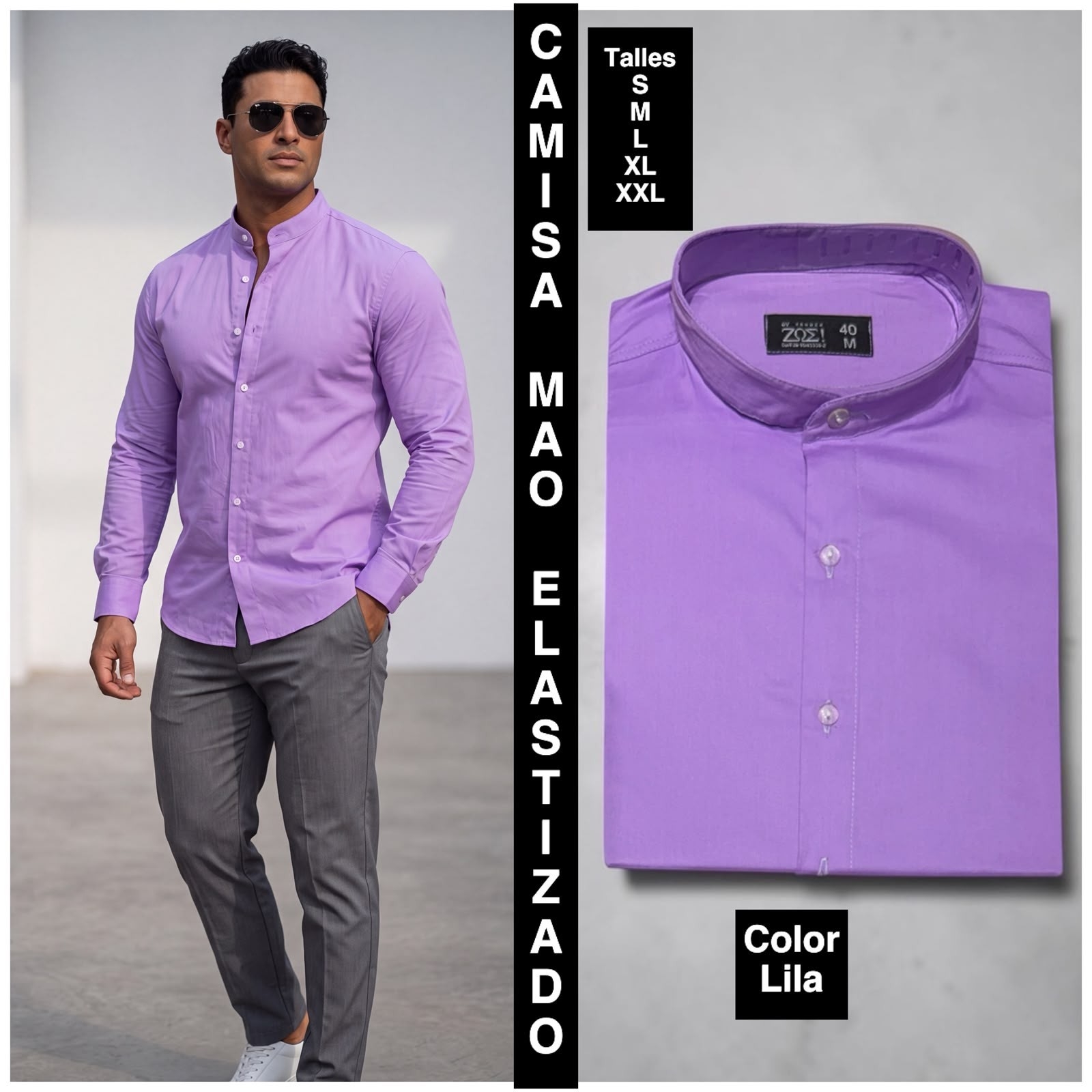Camisa Mao Elastizado Tela Poplin - Imagen 2