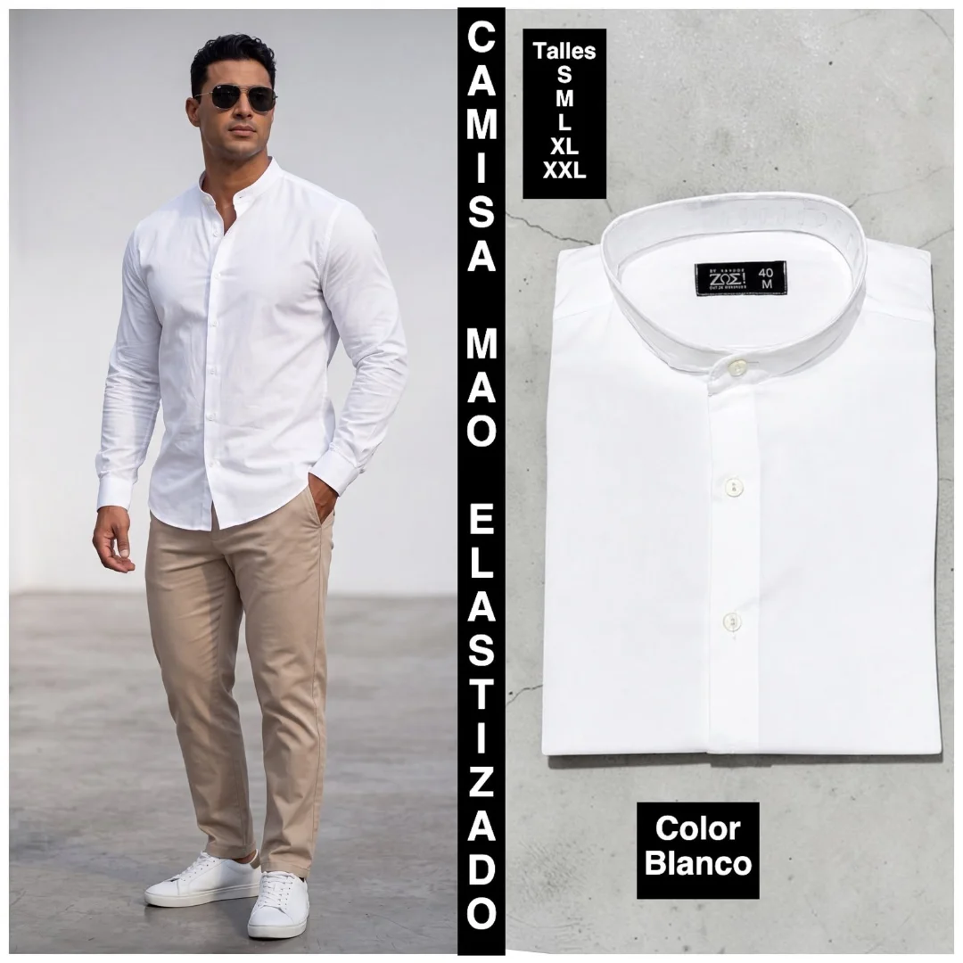 Camisa Mao Elastizado Tela Poplin - Imagen 5