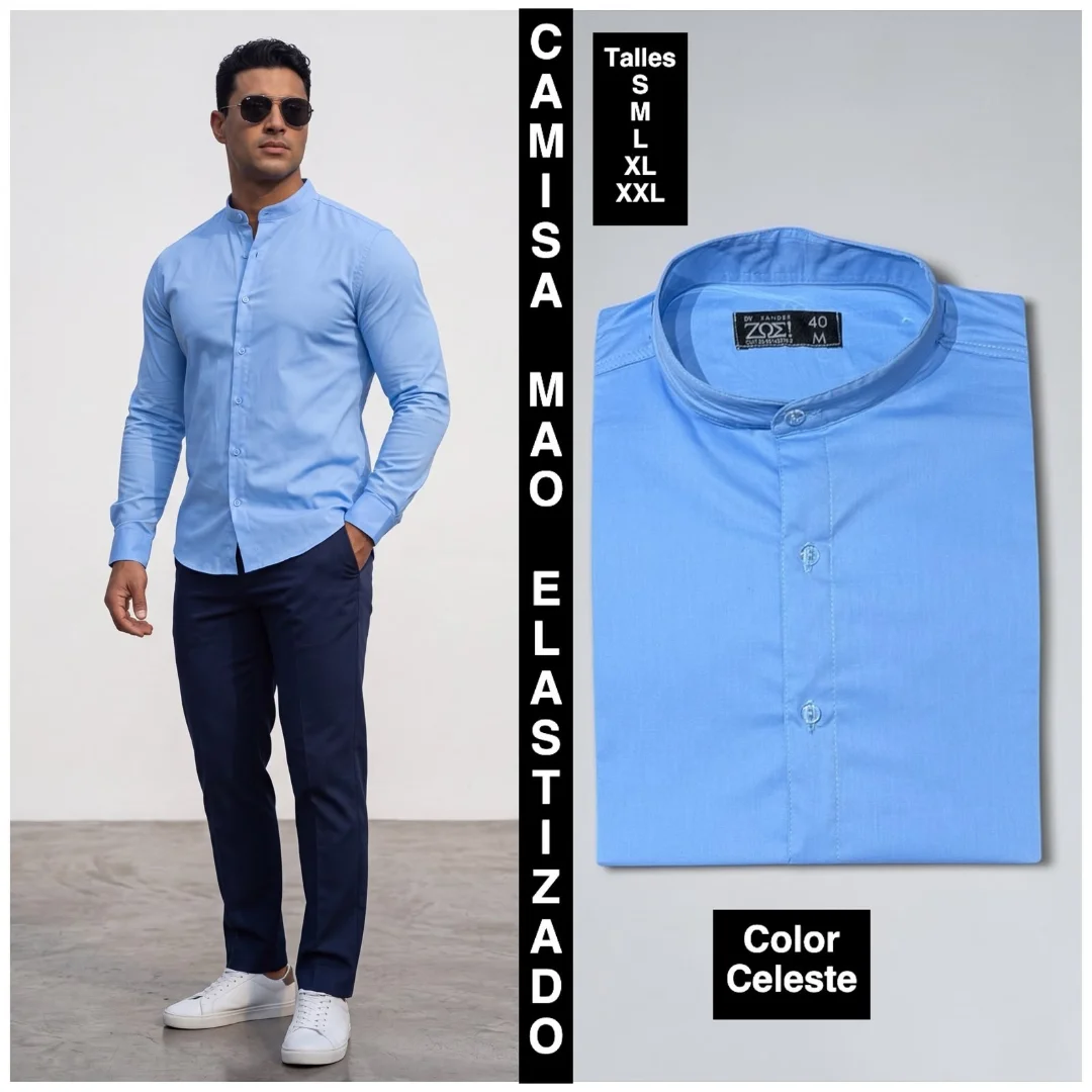Camisa Mao Elastizado Tela Poplin - Imagen 6