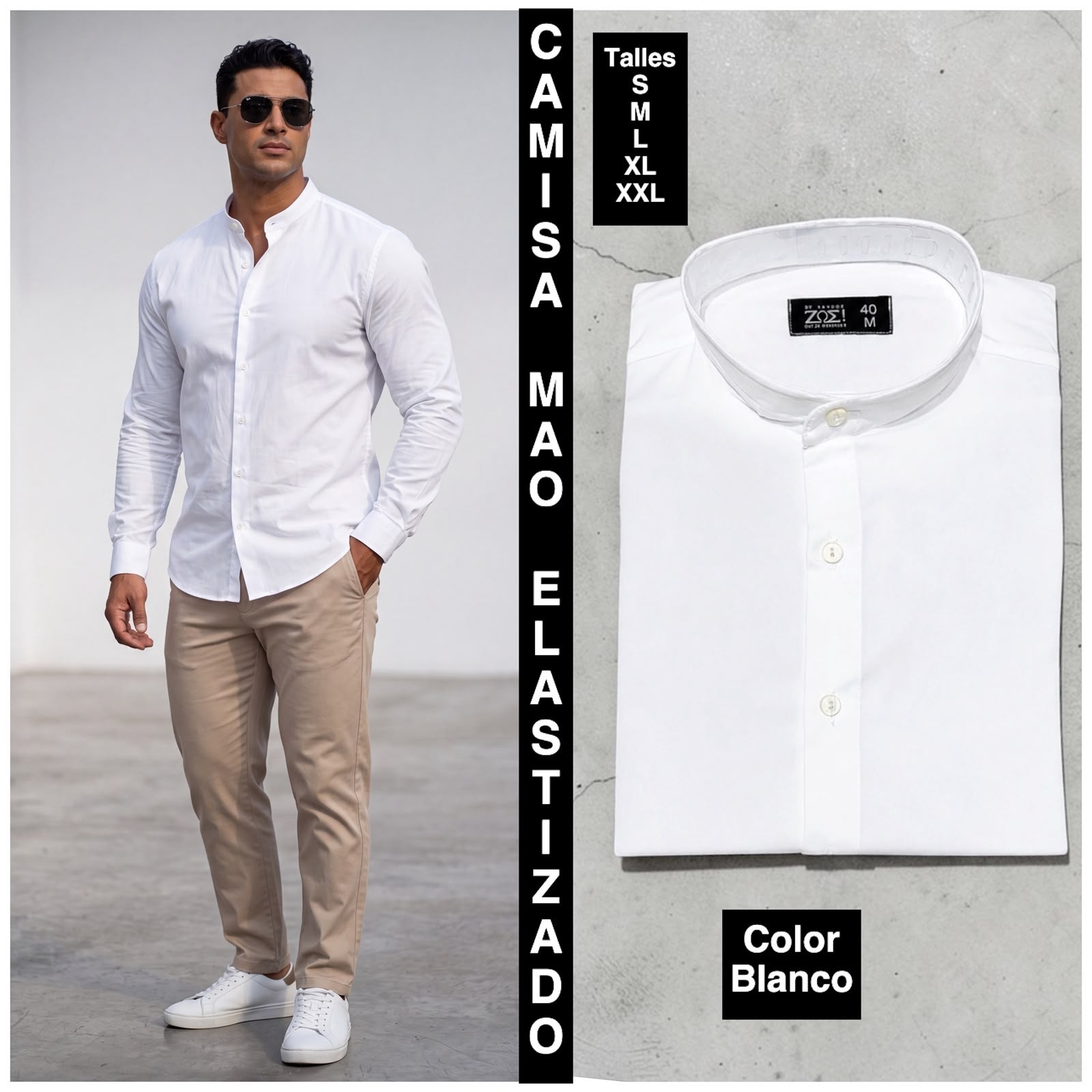 Camisa Mao Elastizado Tela Poplin - Imagen 6
