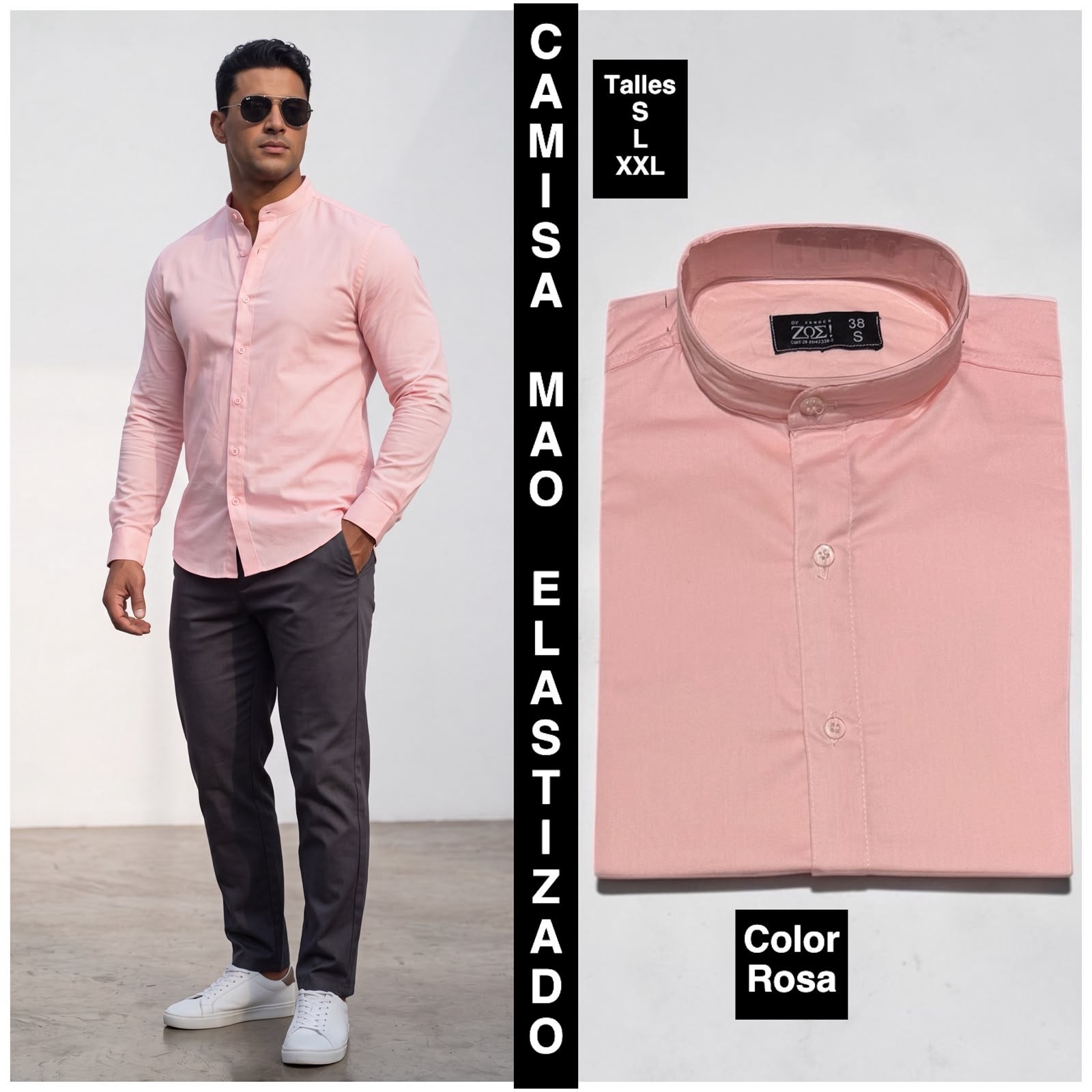 Camisa Mao Elastizado Tela Poplin - Imagen 3