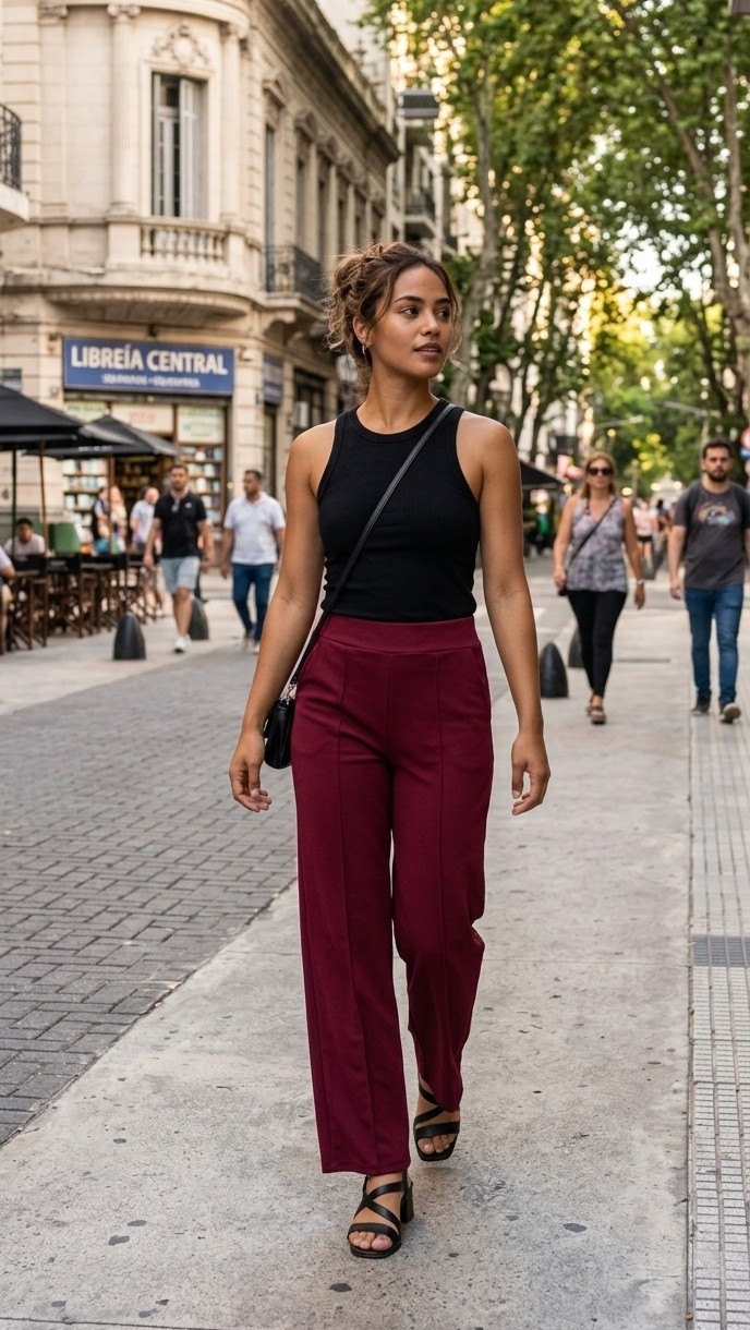 Pantalón Sastrero con Linea de Scuba Crepe - Imagen 3