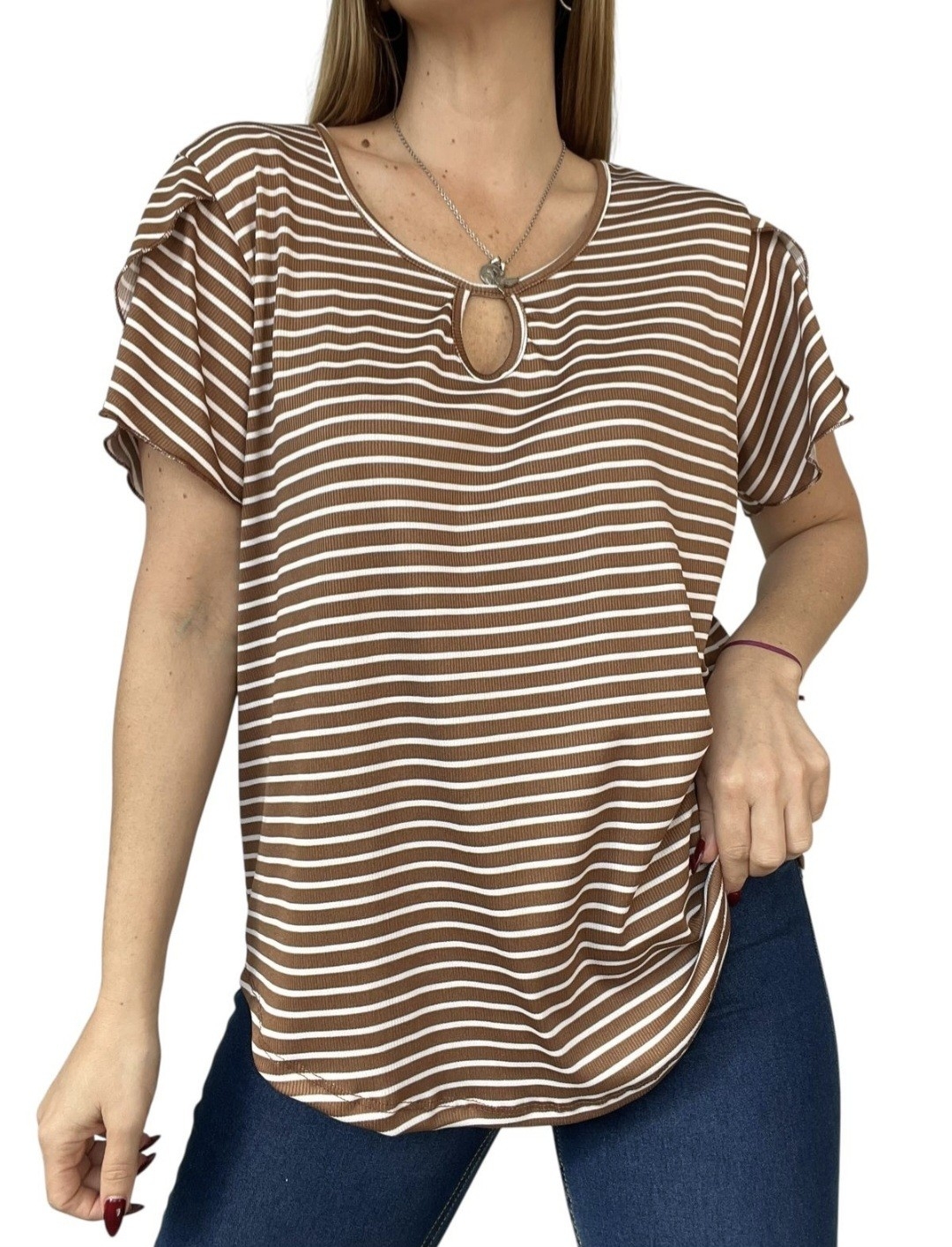 Remera Rayada Manga Volado - Imagen 2