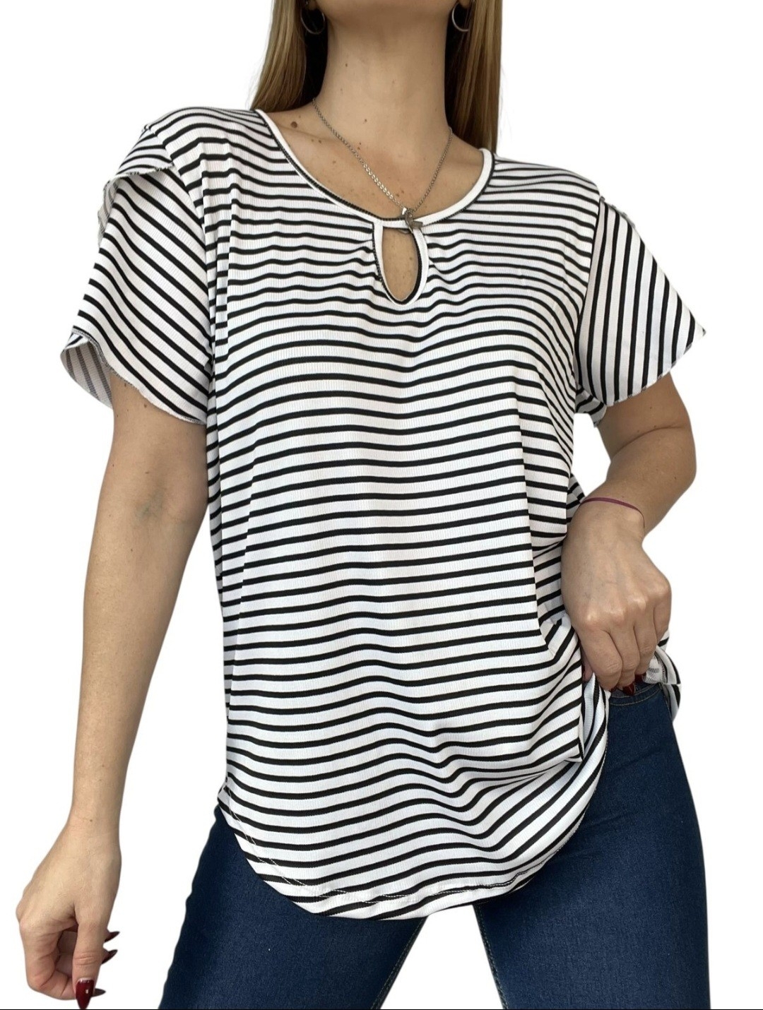 Remera Rayada Manga Volado - Imagen 6