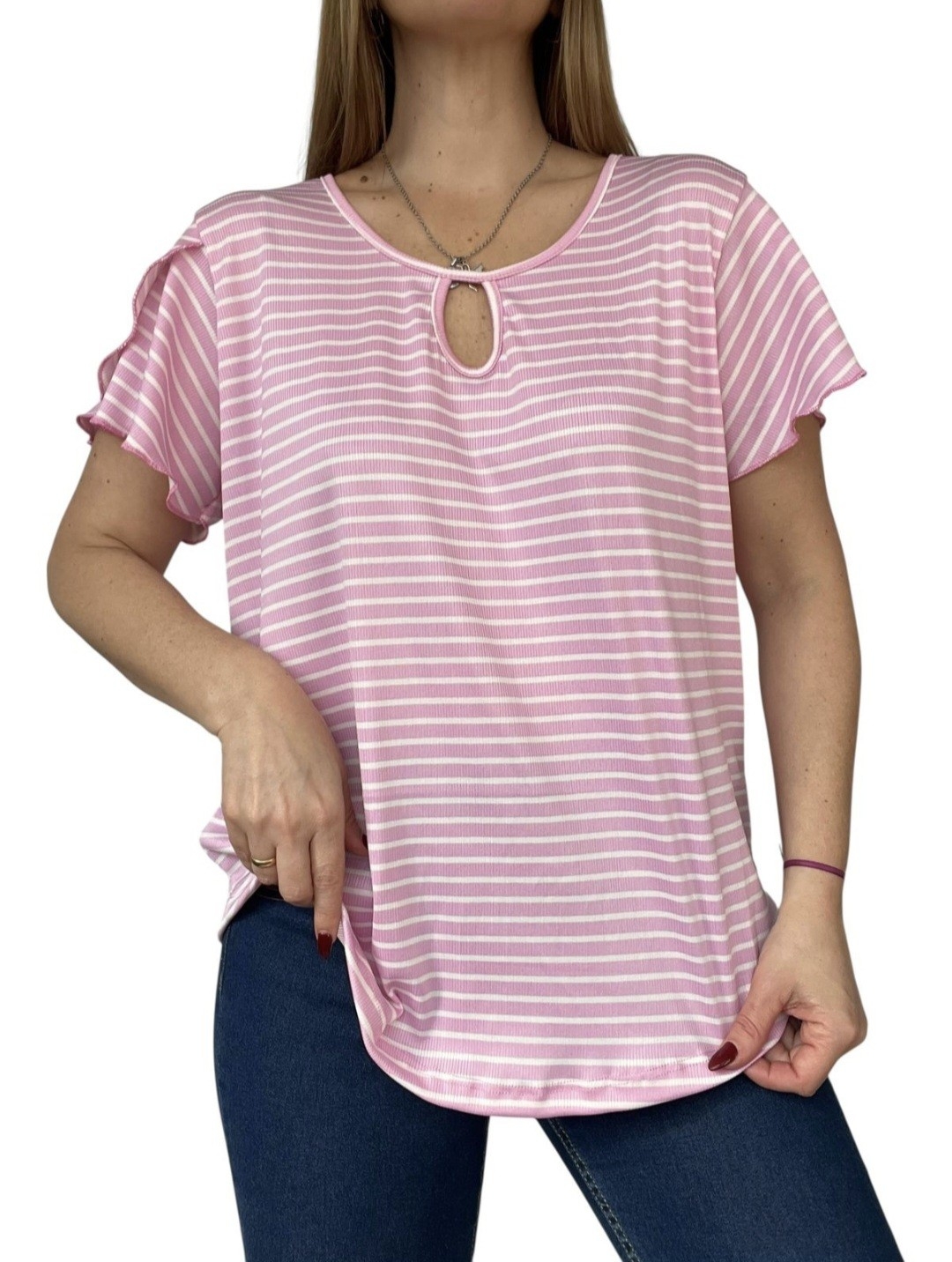 Remera Rayada Manga Volado - Imagen 7