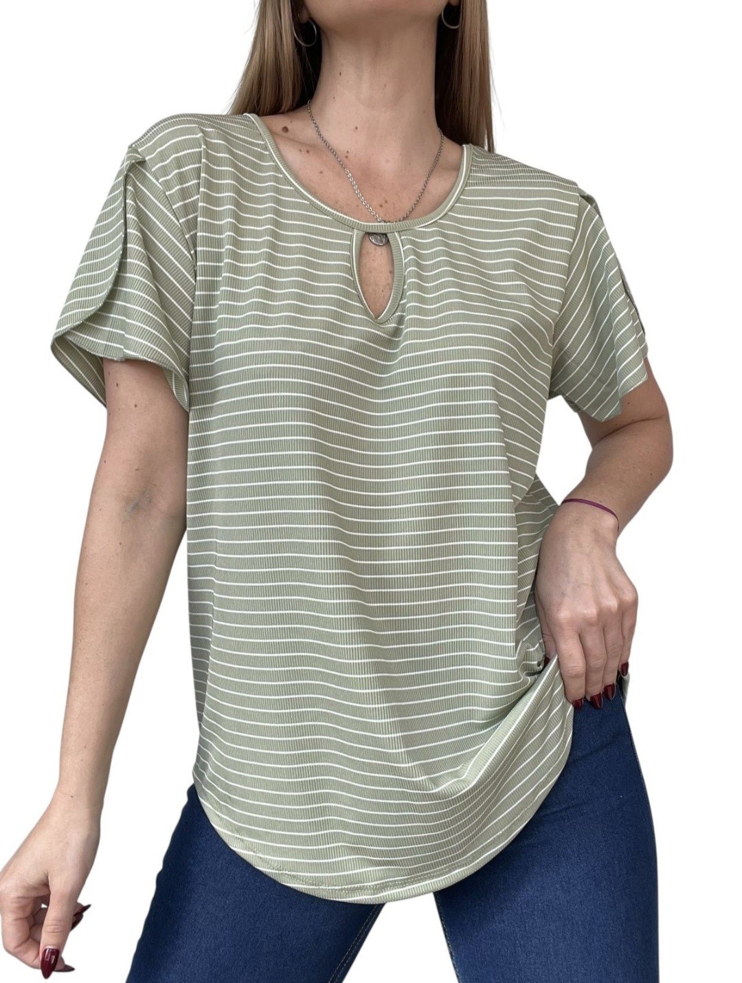 Remera Rayada Manga Volado - Imagen 8