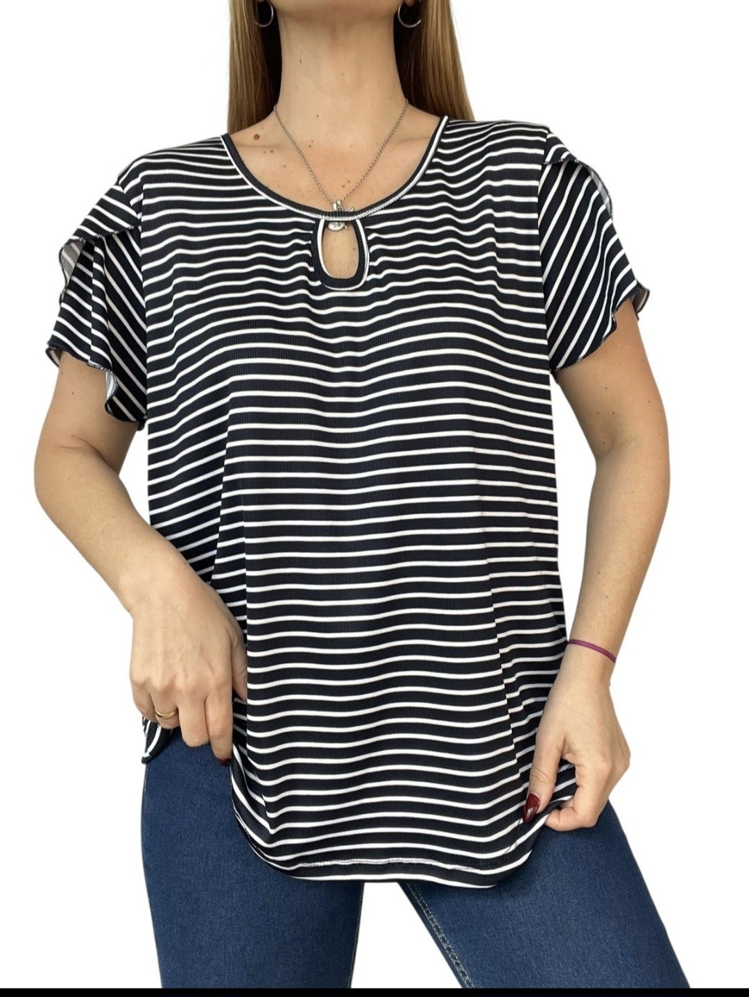 Remera Rayada Manga Volado - Imagen 9