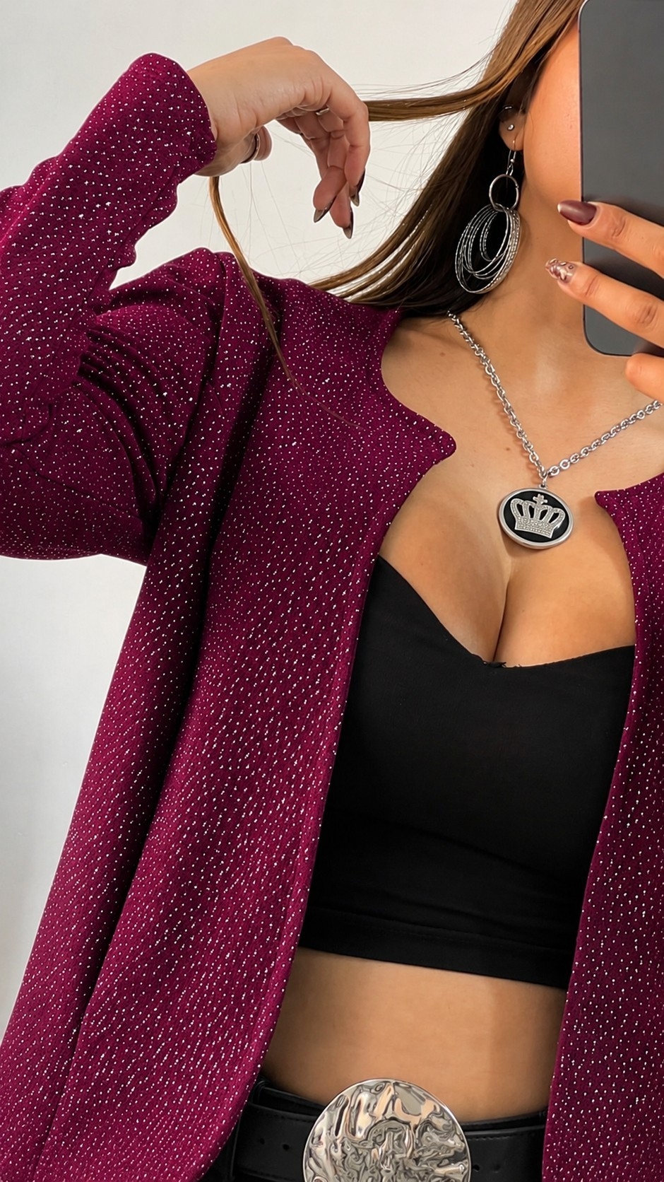 Chaqueta de Crep C/gliter - Imagen 3