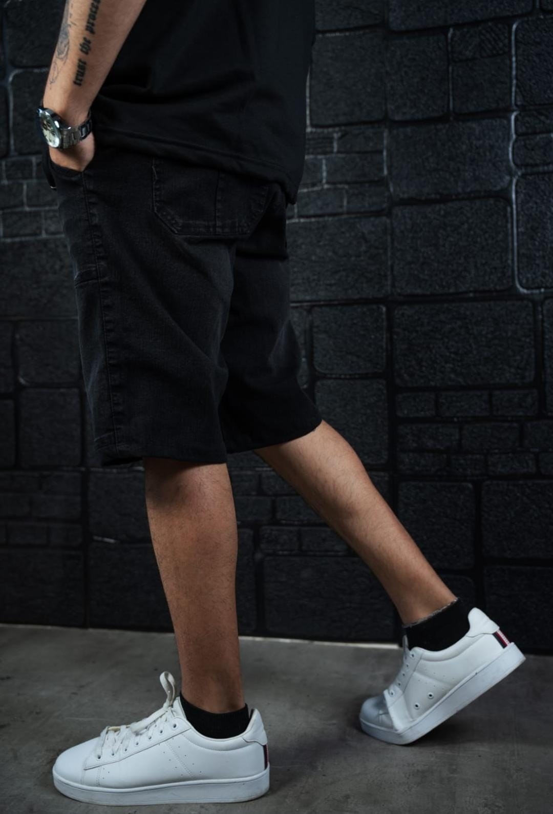 Bermuda de Jeans Negro - Imagen 3