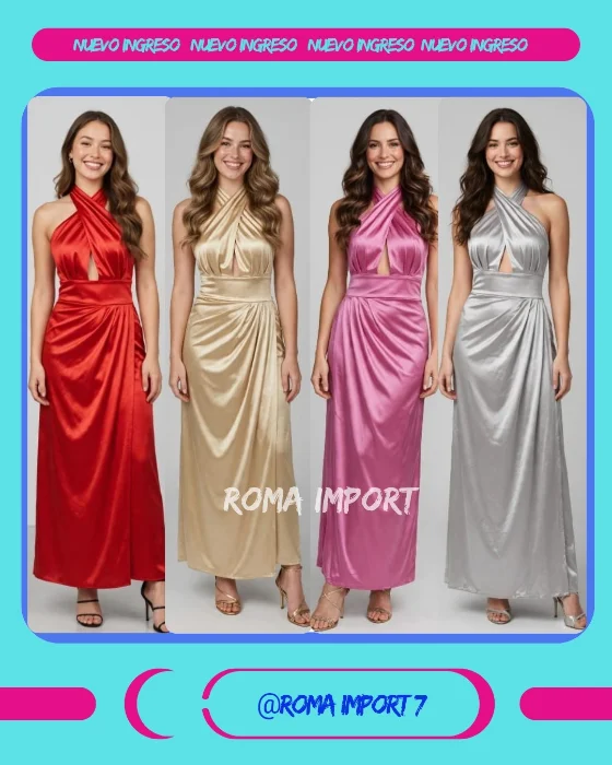 Vestido Halter de Satén