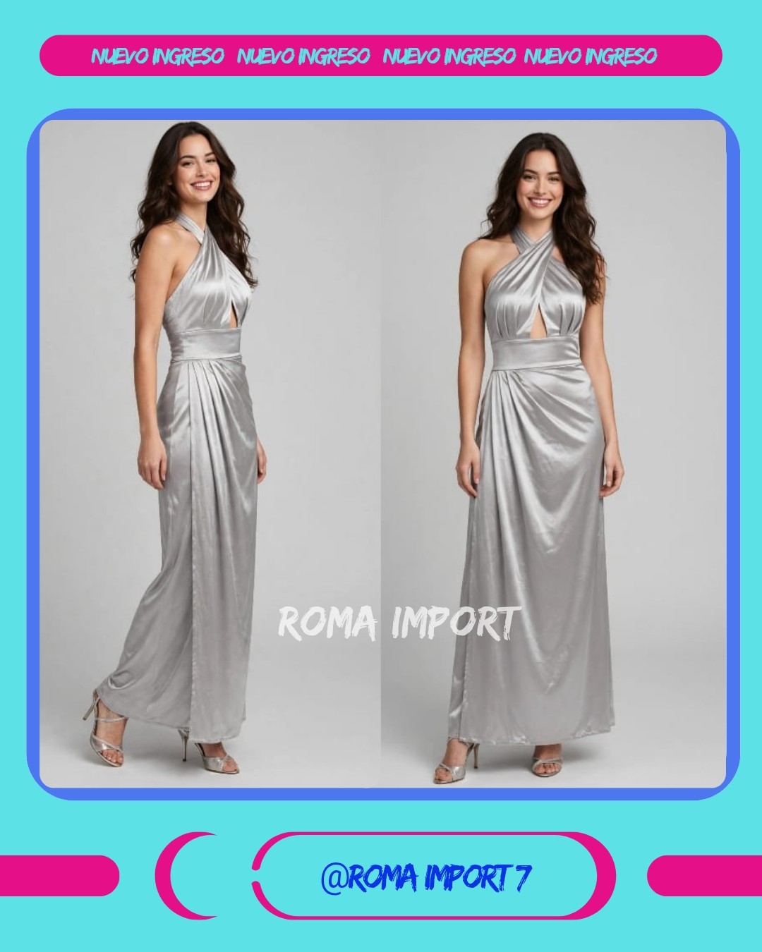 Vestido Halter de Satén - Imagen 3
