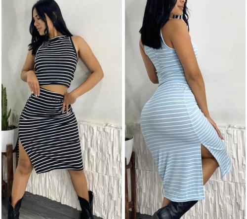 Conjunto Pollera Rayado