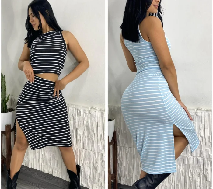 Conjunto Pollera Rayado