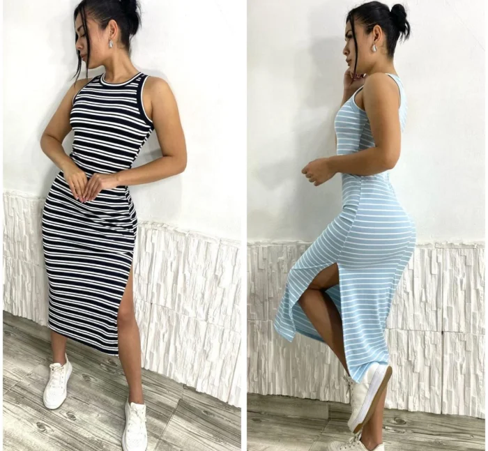 Vestidos Largos Rayados