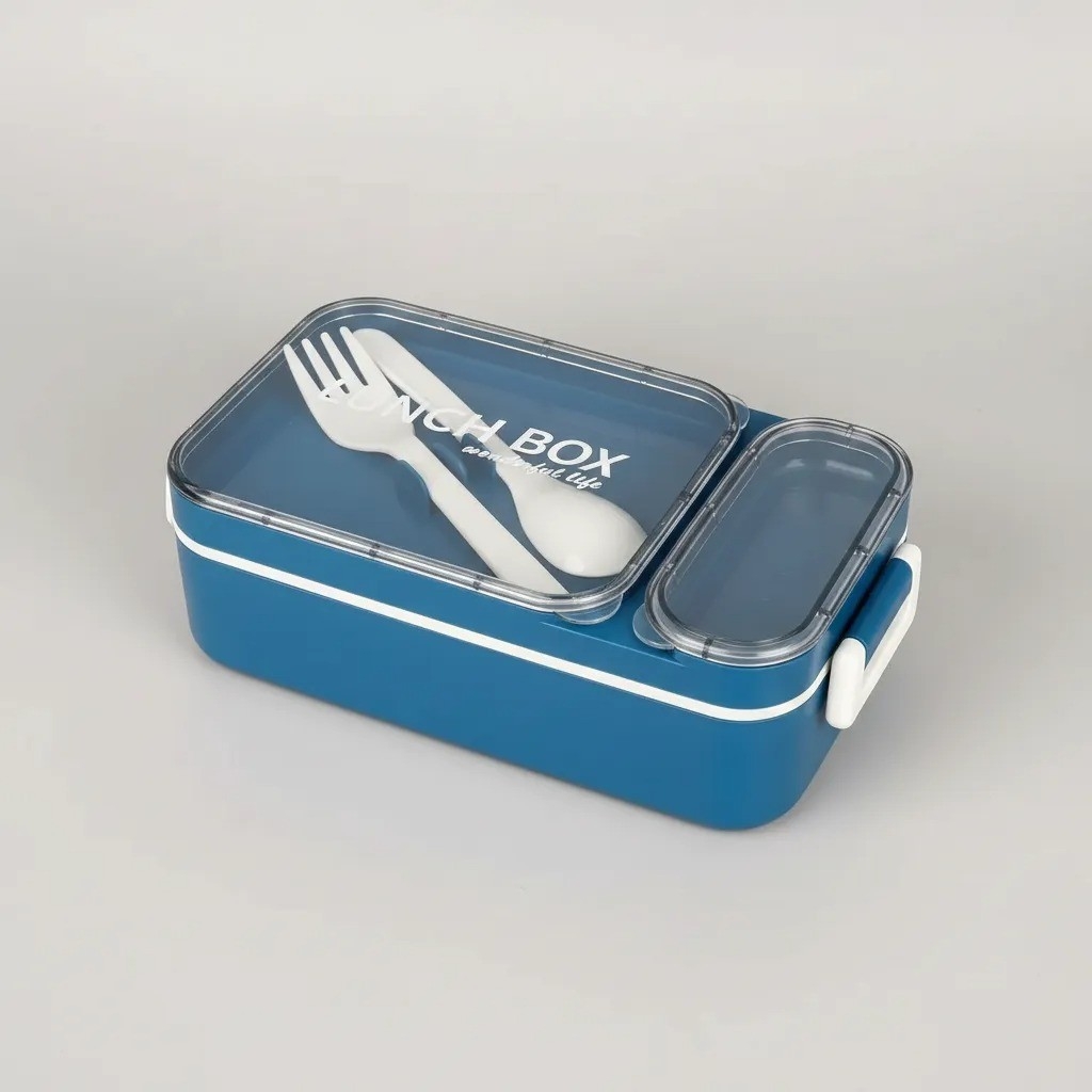 Lunchera Vianda Hermética Divisiones y Cubiertos - Imagen 3