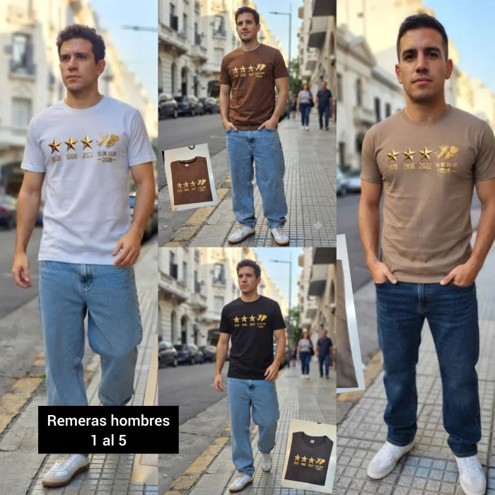 Remeras Semi Peinadas Combo X 5