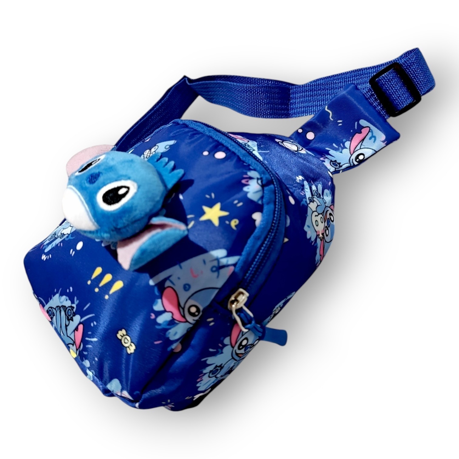 Pechera de Stitch C/ Dije de Peluche hasta 5 Años 18×13×6 Cm Aprox, Día del Niño - Imagen 3
