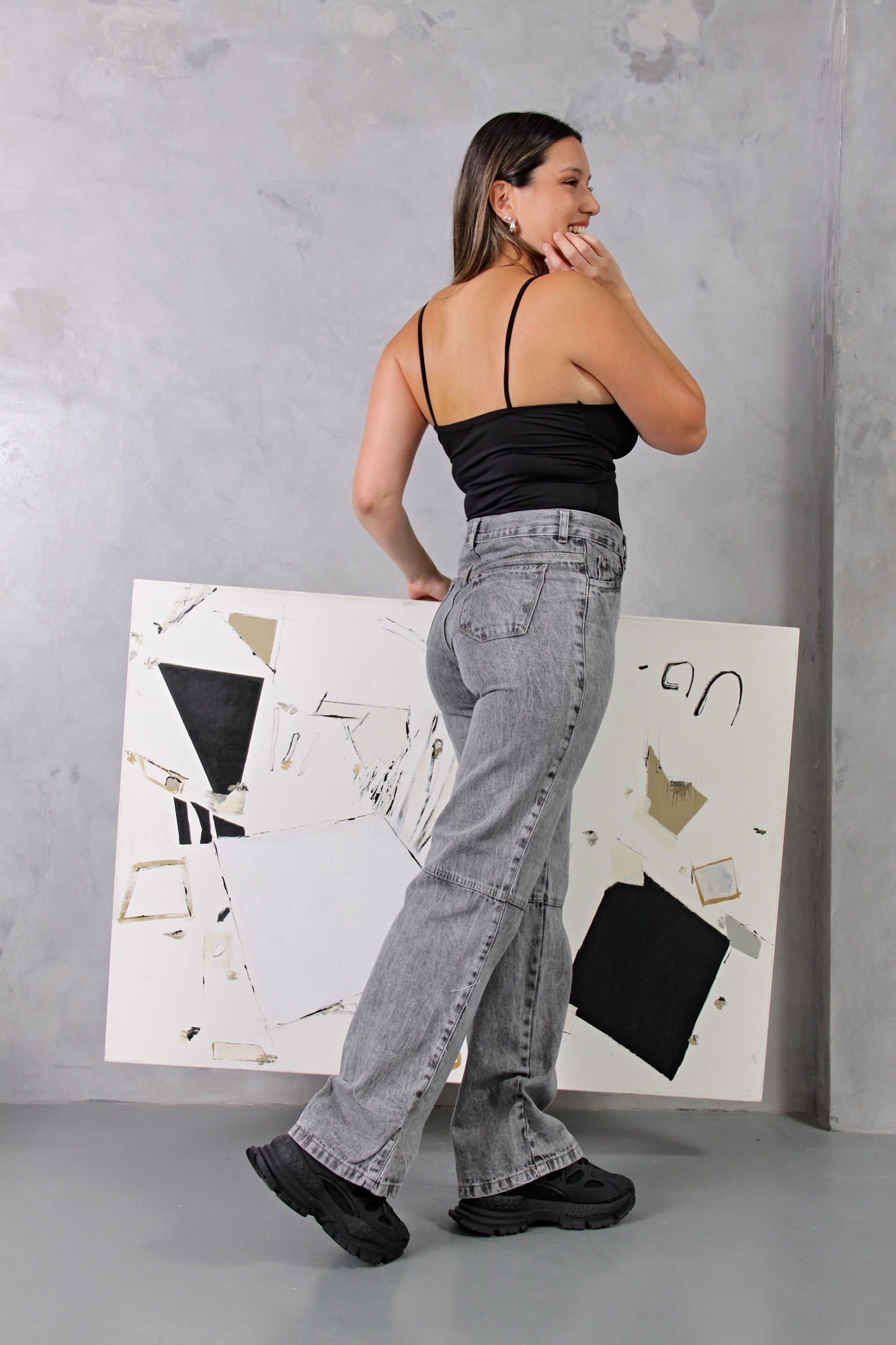 Wide Leg Nevado Gray, con Recorte - Imagen 2