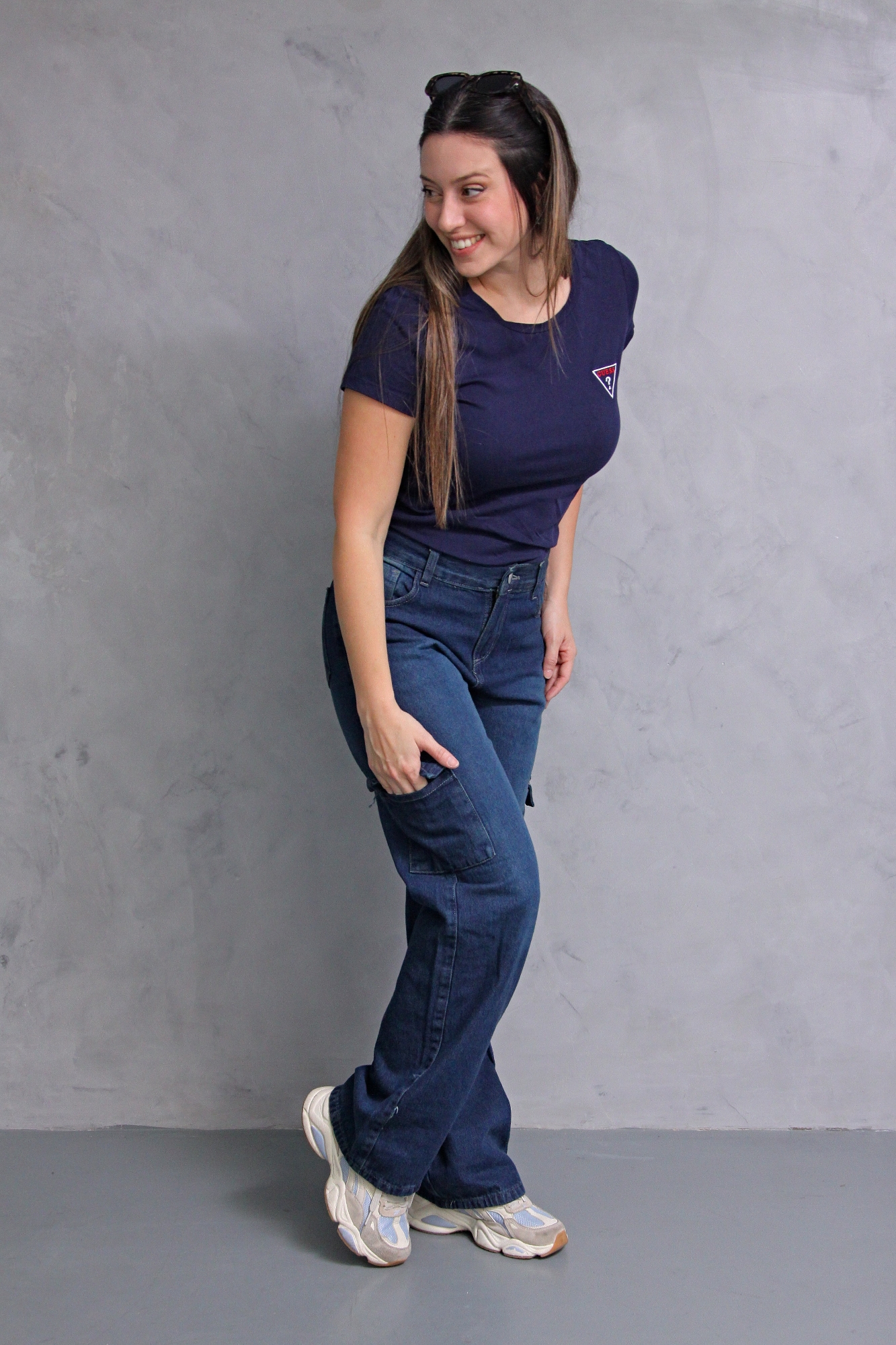 Wide Leg Cargo, Matizado con Bolsillo Delantero - Imagen 4
