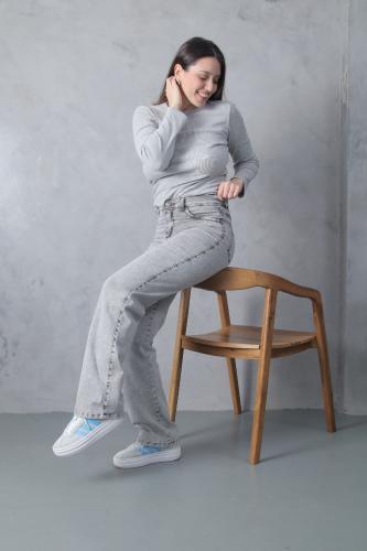 Wide Leg Elastizado Gray Ceniza