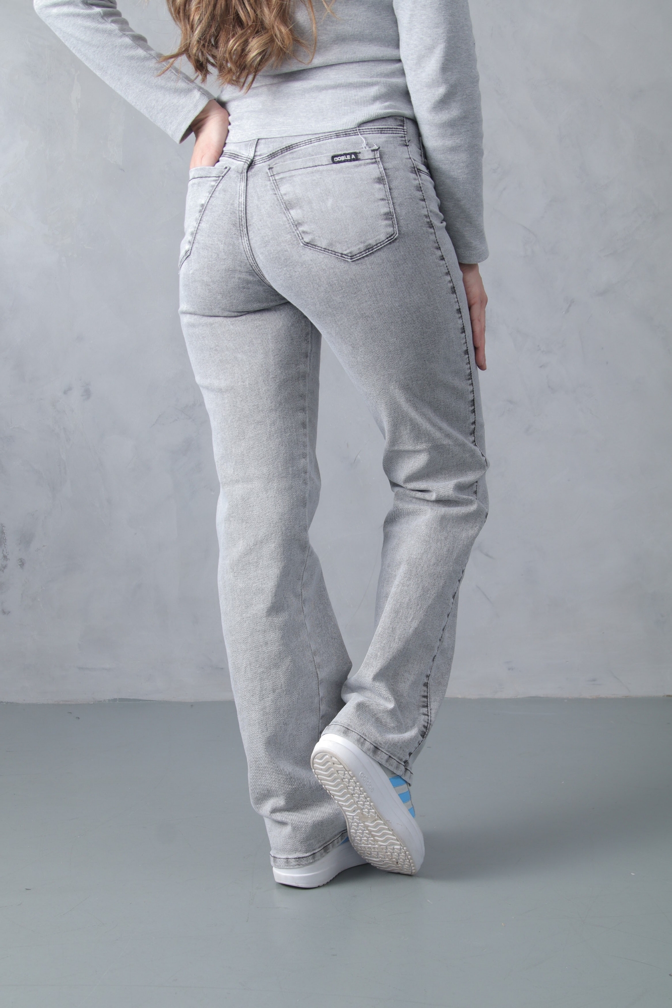 Wide Leg Elastizado Gray Ceniza - Imagen 3