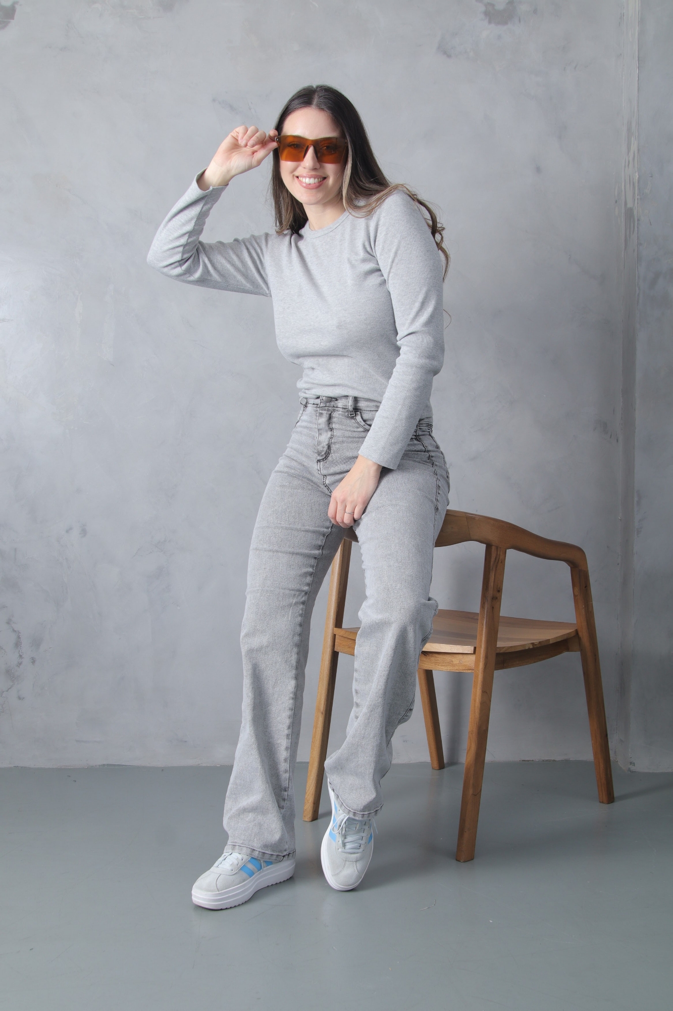 Wide Leg Elastizado Gray Ceniza - Imagen 5