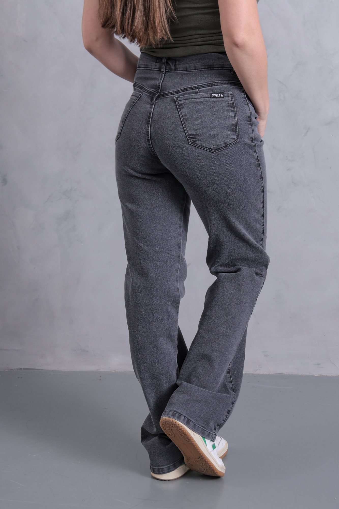 Wide Leg Elastizado Gris Topo - Imagen 3