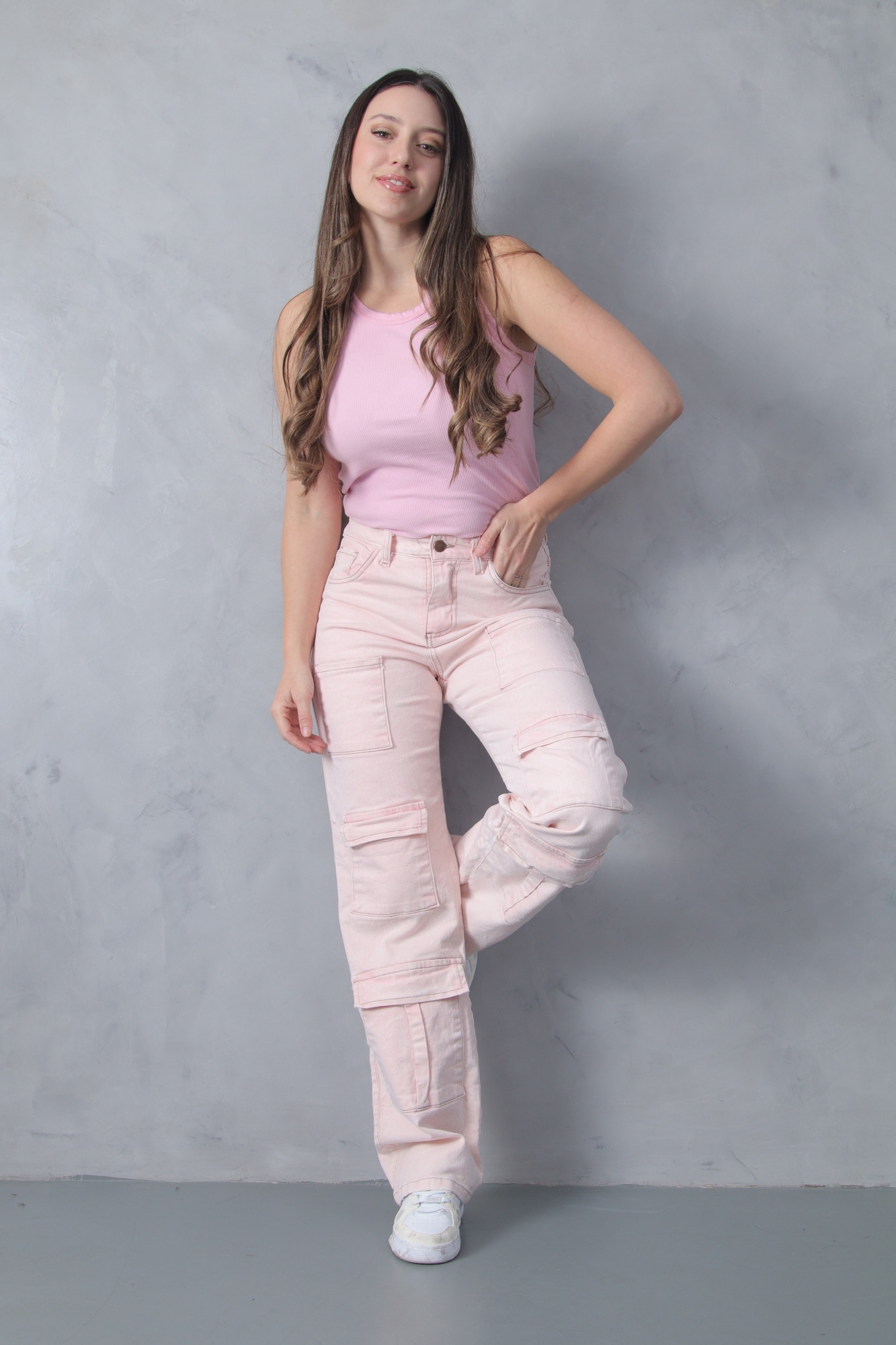 Wide Leg Multicargo Rosa Nevado! con Bolsillo Delantero - Imagen 7