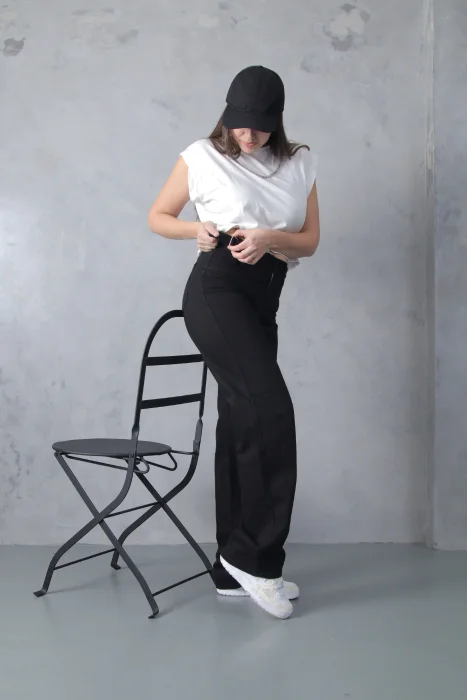 Wide Leg con Reguladores Negro Liso