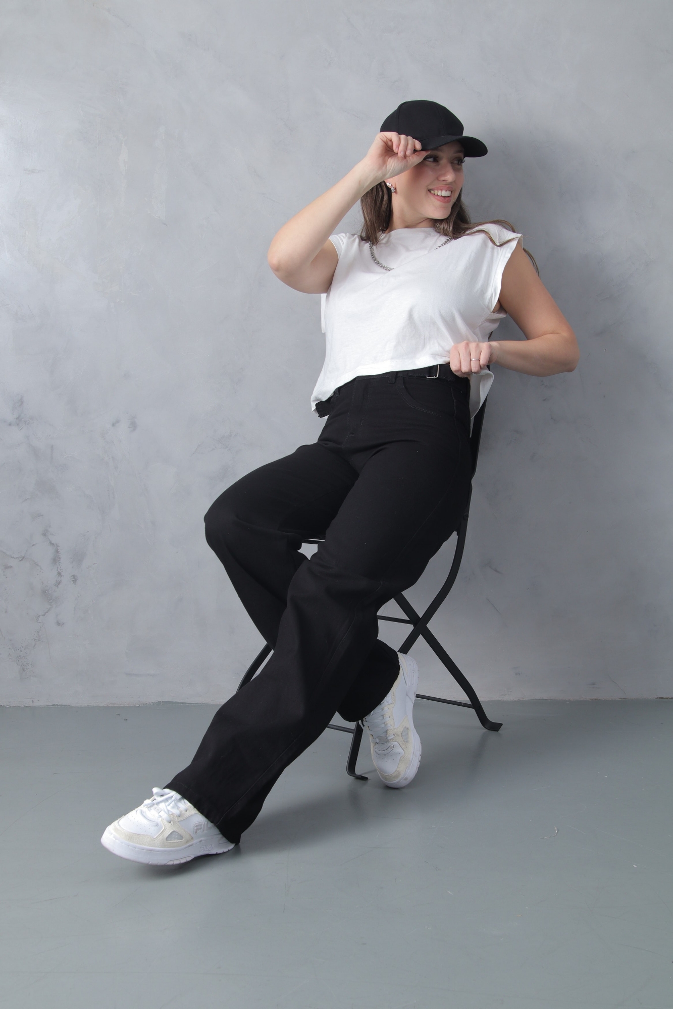 Wide Leg con Reguladores Negro Liso - Imagen 7