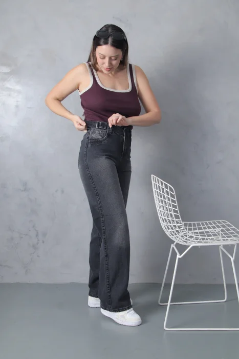 Wide Leg Gris Localizado con Reguladores