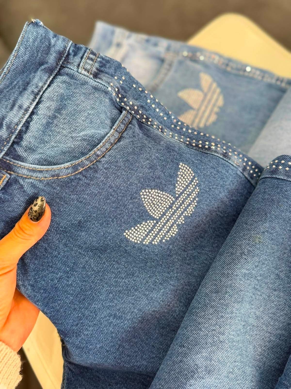 Pantalón Jeans Adidas Strass Premium - Imagen 2