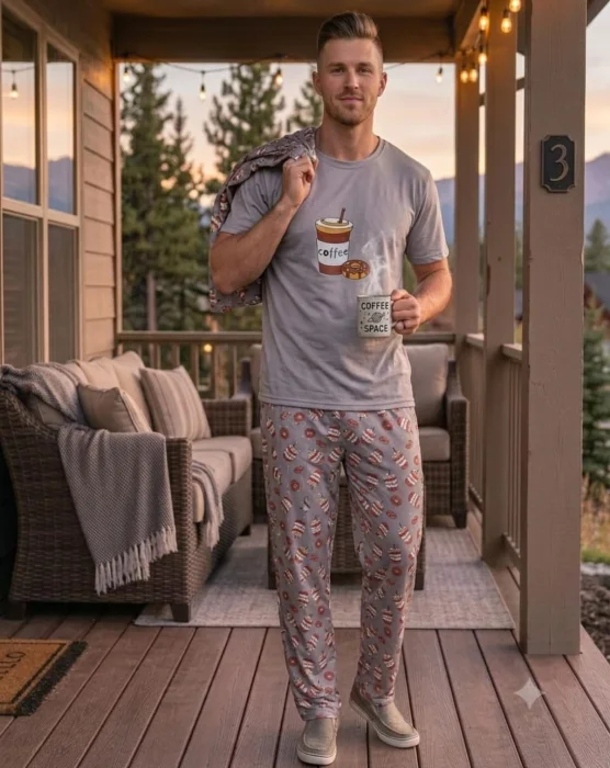 Pijamas de Varon 3 Piezas Estampado Importado