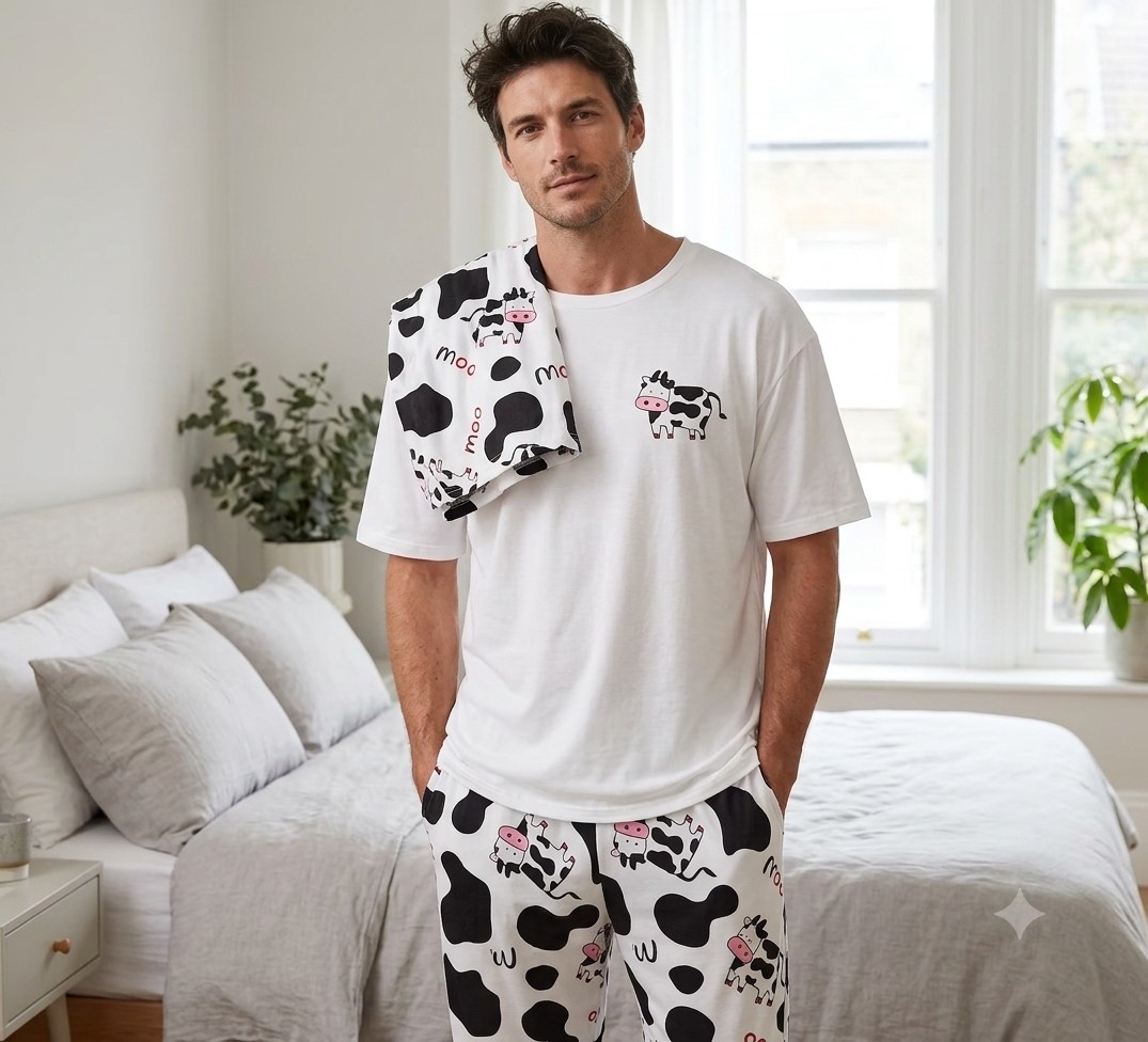 Pijamas de Varon 3 Piezas Estampado Importado - Imagen 3