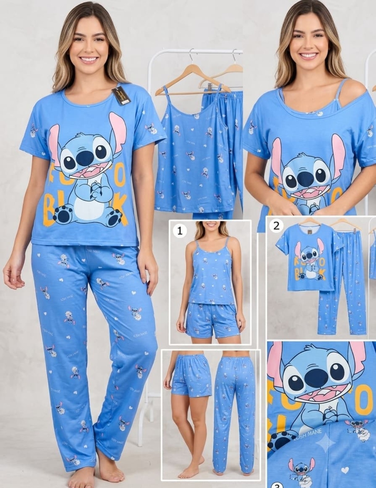 Pijamas de Dama  4 Piezas Importado - Imagen 2