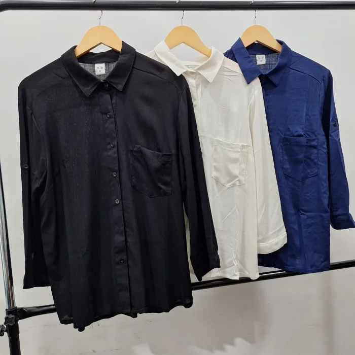 Camisa de Dama Lino Manga 3/4