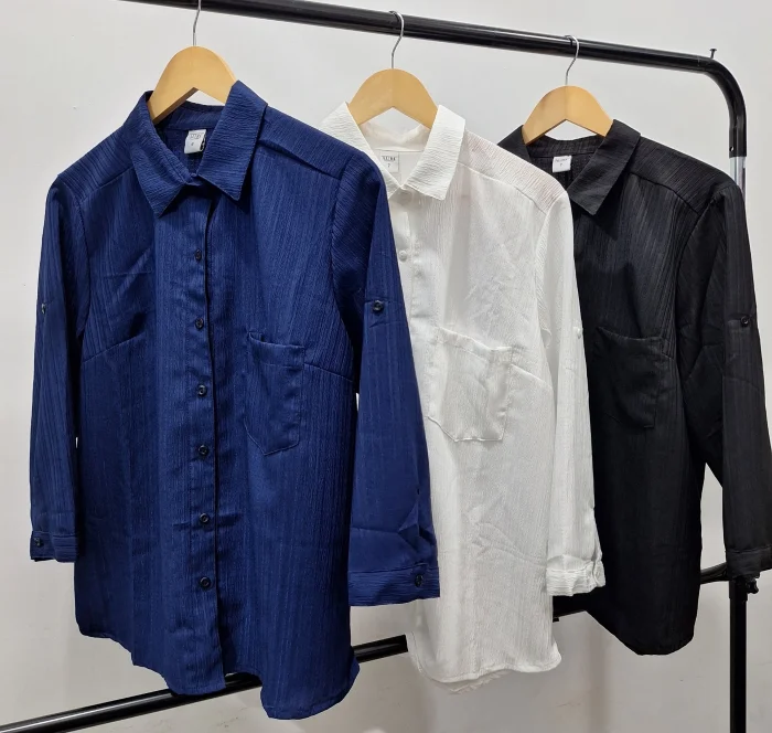 Camisa de Dama Manga 3/4 Crinkle