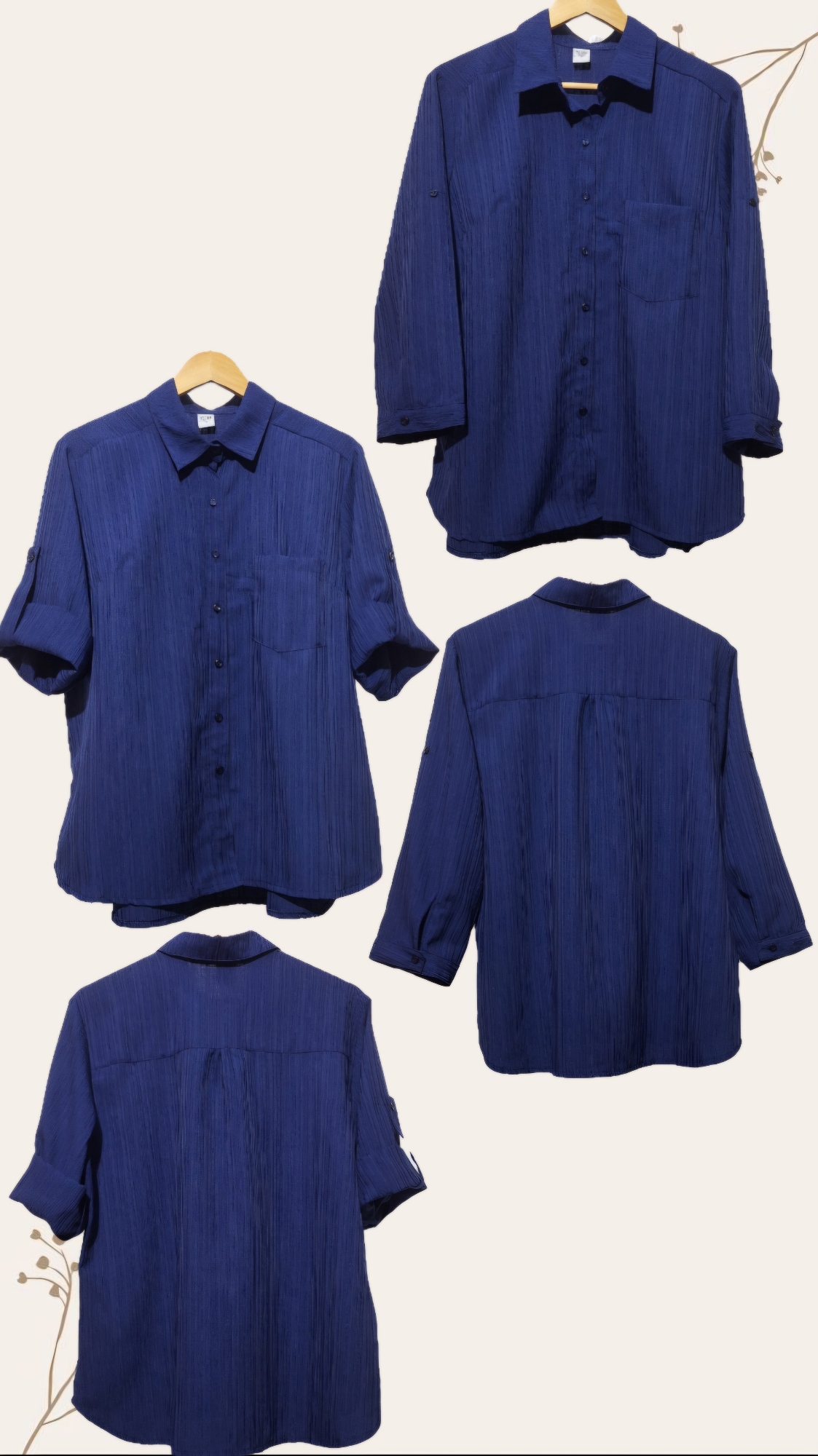 Camisa de Dama Manga 3/4 Crinkle - Imagen 3